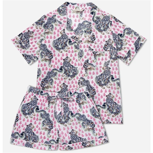 New NWT Anthropologie Print fresh Tiger Queen Pajama Short Set Women’s 2X - Picture 2 of 14